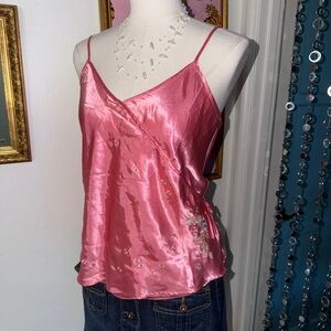Vintage Y2K Pink Satin Women's Top
